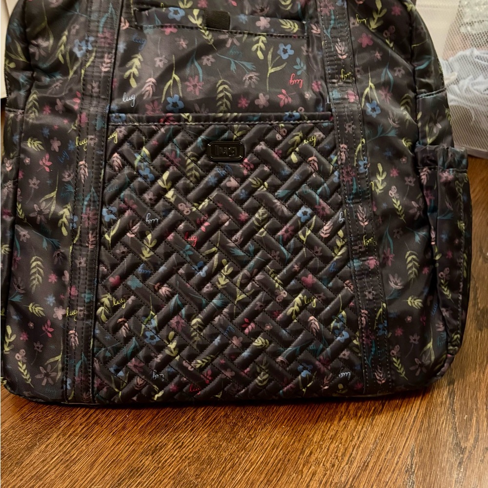 Lug Sprinter North/South Tote Black with floral pattern - Picture 6 of 10